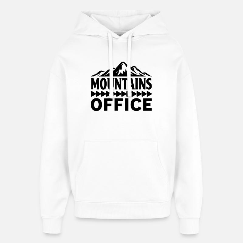Mountains Office Mountain Lovers Adventure - Sweat à capuche unisexe Stanley/Stella Oversized - blanc
