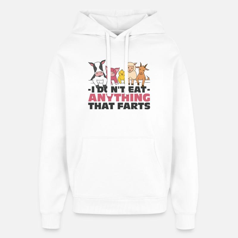 Humour végan amusant - Sweat à capuche unisexe Stanley/Stella Oversized - blanc