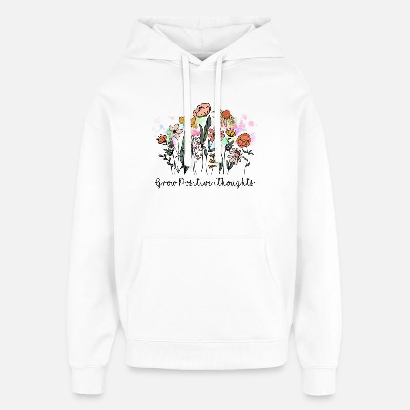 Développer des pensées positives - Sweat à capuche unisexe Stanley/Stella Oversized - blanc