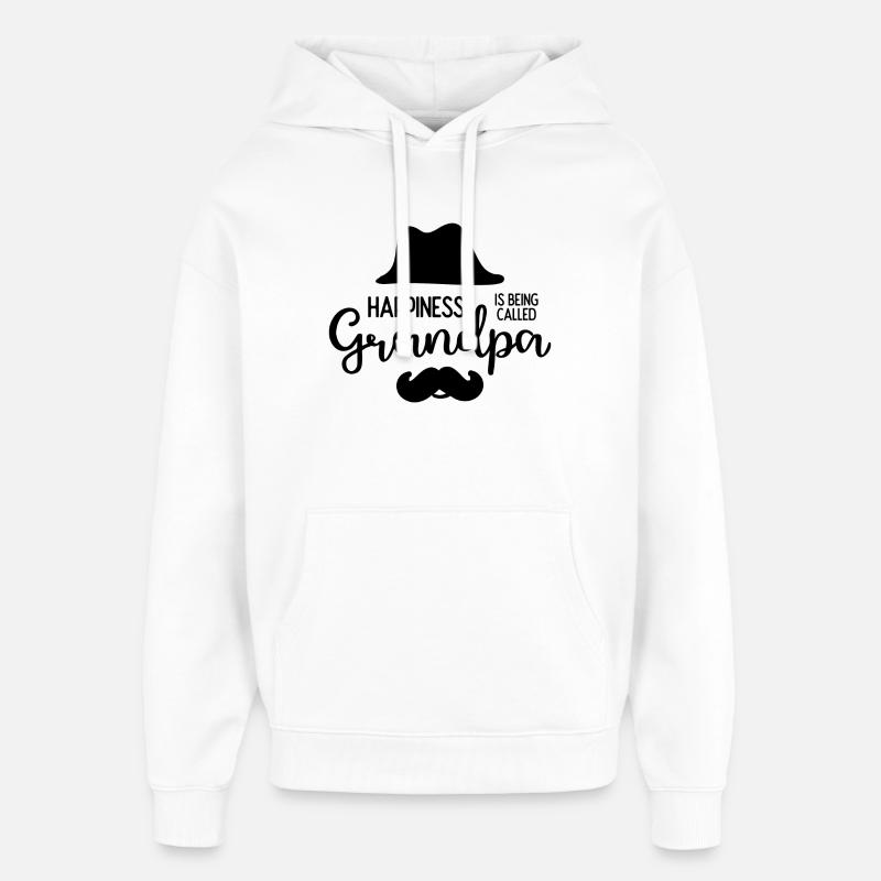 Happines wird Opa genannt - Oversized Unisex Hoodie von Stanley/Stella - Weiß