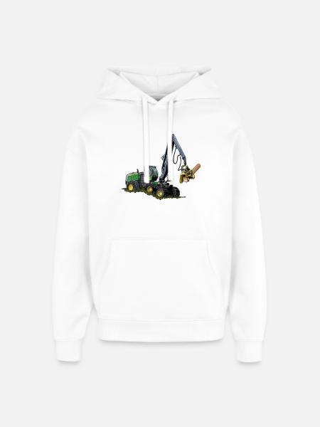 Moissonneuse-batteuse, Moissonneuse-batteuse - Sweat à capuche unisexe Stanley/Stella Oversized - blanc