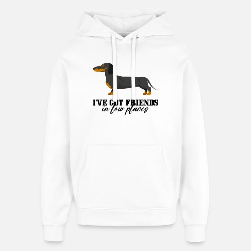 Teckel Ember Silhouette - Sweat à capuche unisexe Stanley/Stella Oversized - blanc