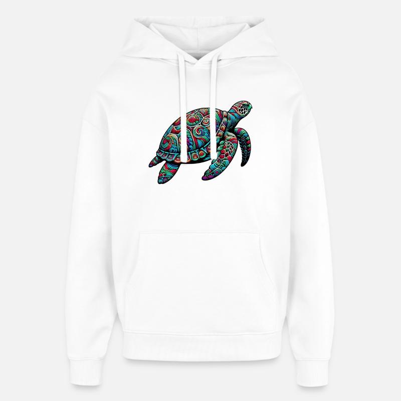 Tortue - Sweat à capuche unisexe Stanley/Stella Oversized - blanc