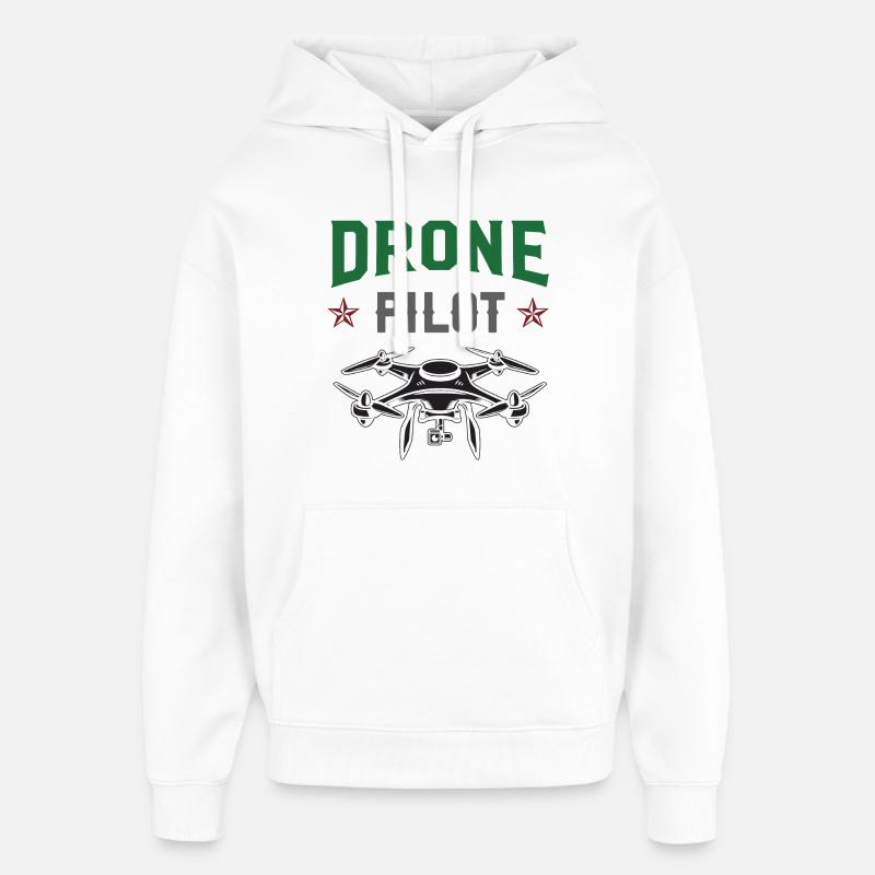 Pilote de drone - Sweat à capuche unisexe Stanley/Stella Oversized - blanc