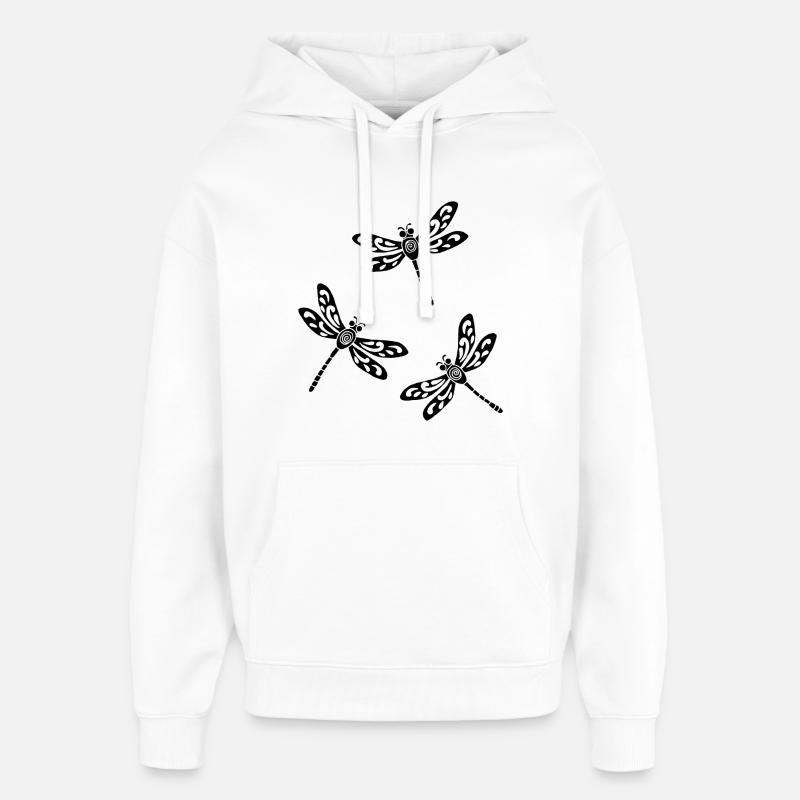 trio de libellules noires - Sweat à capuche unisexe Stanley/Stella Oversized - blanc