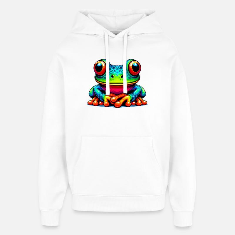 Frosch - Oversized Unisex Hoodie von Stanley/Stella - Weiß