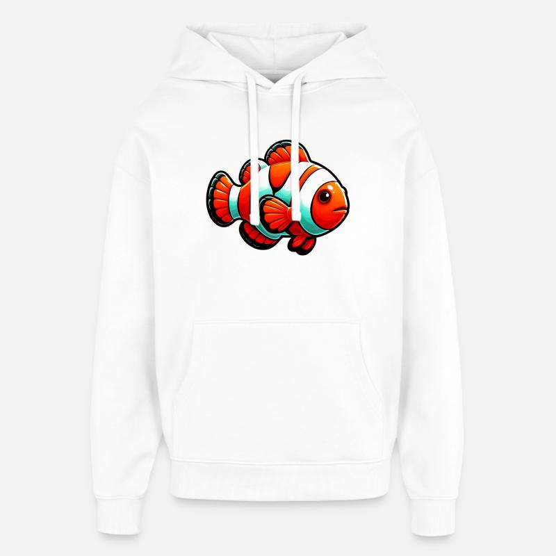 Poisson-clown - Sweat à capuche unisexe Stanley/Stella Oversized - blanc