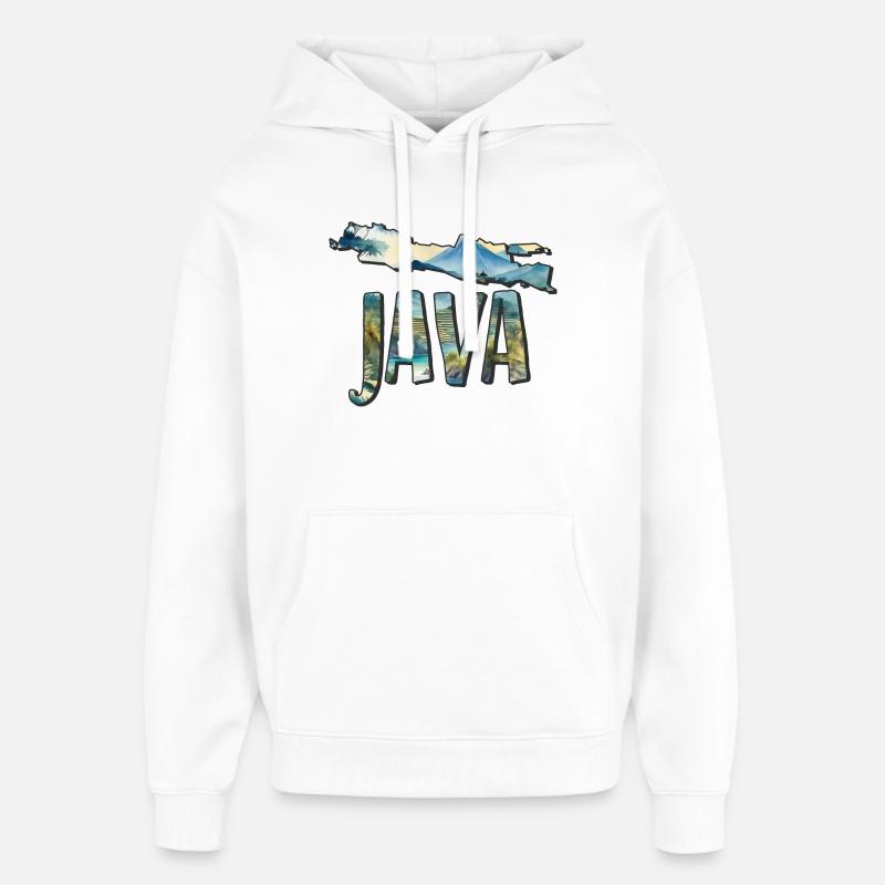 Carte aquarelle Java - Sweat à capuche unisexe Stanley/Stella Oversized - blanc
