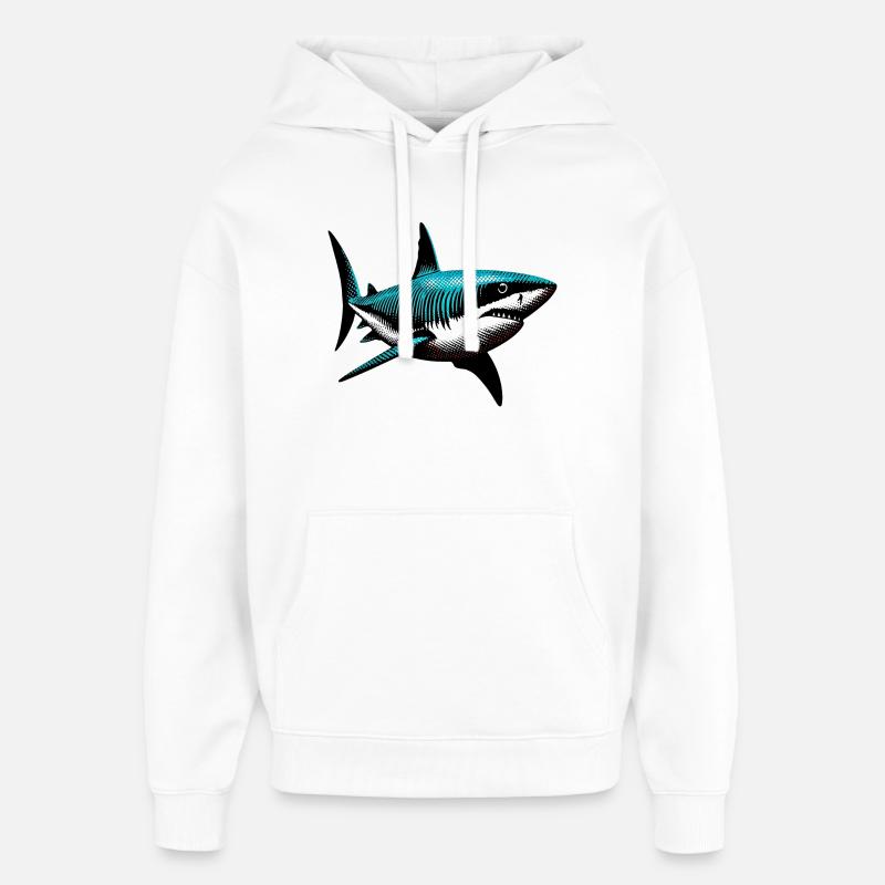 Requin - Sweat à capuche unisexe Stanley/Stella Oversized - blanc