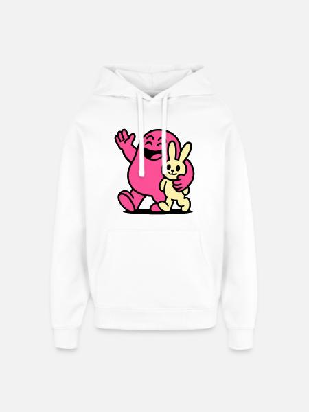 Heureux amis ! - Sweat à capuche unisexe Stanley/Stella Oversized - blanc