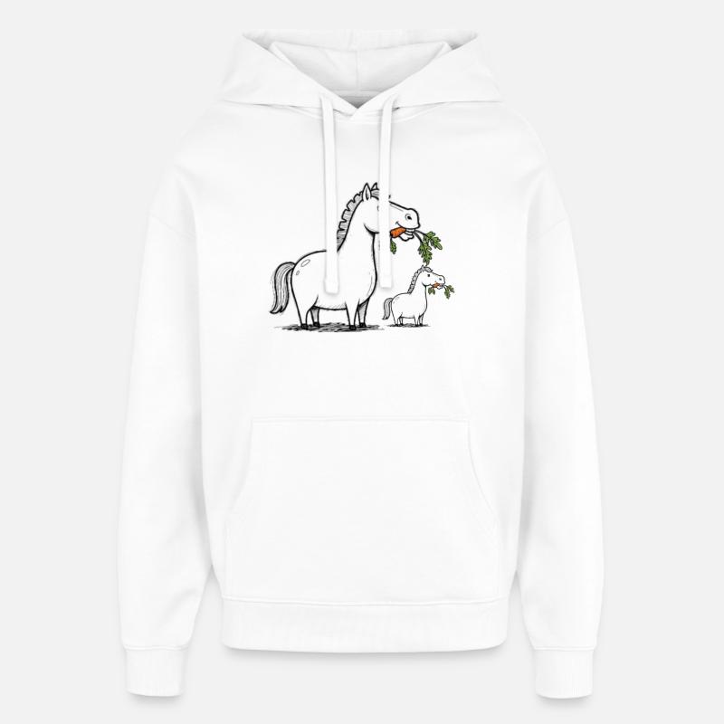 Cheval qui rit - Sweat à capuche unisexe Stanley/Stella Oversized - blanc