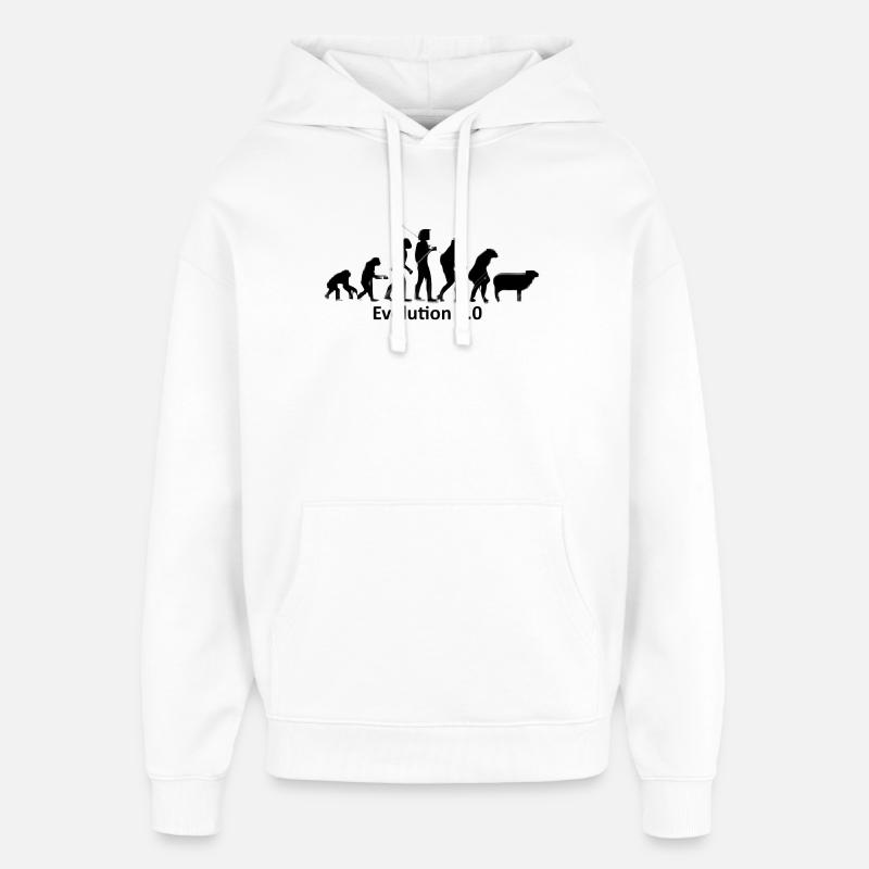 Human evolution in silhouette - Oversized Unisex Hoodie by Stanley/Stella - white