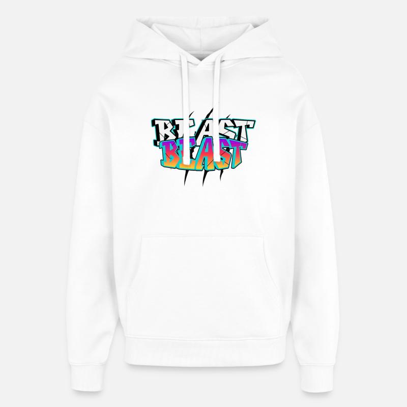 BEAST Graffiti Design - Sweat à capuche unisexe Stanley/Stella Oversized - blanc