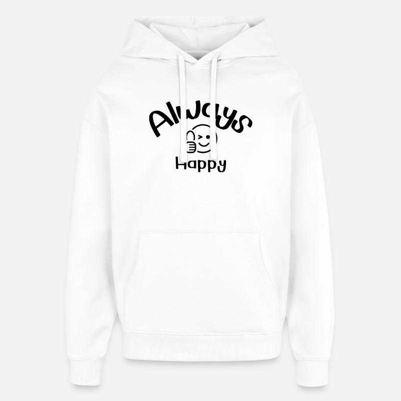 Visage heureux - Sweat à capuche unisexe Stanley/Stella Oversized - blanc