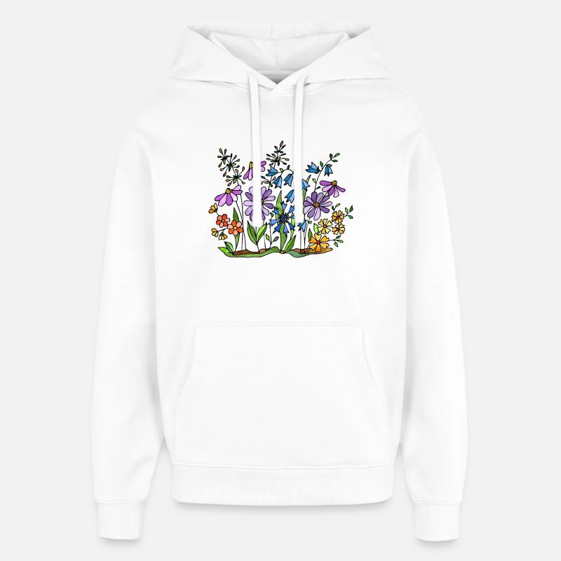 Fleur - Sweat à capuche unisexe Stanley/Stella Oversized - blanc