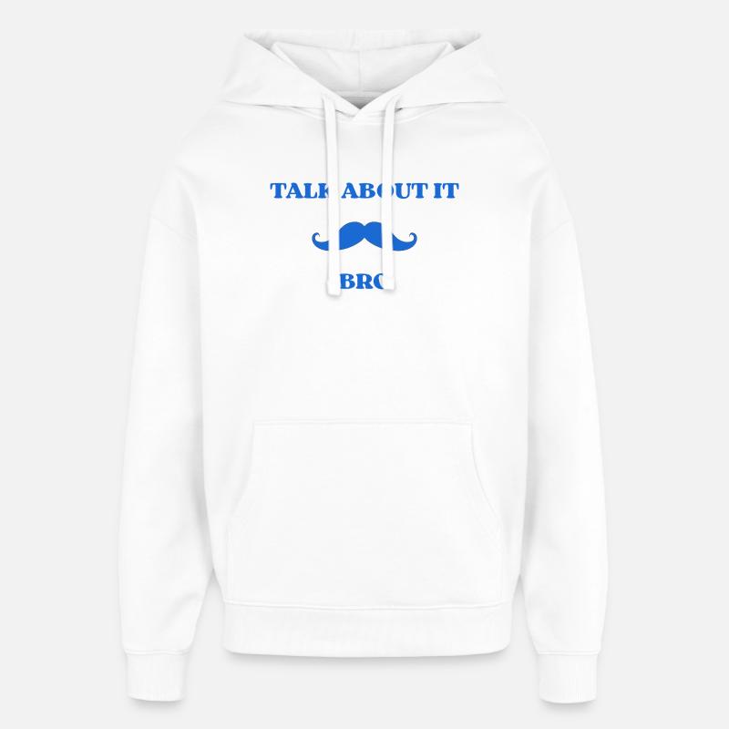 TALK_ABOUT_IT - Sweat à capuche unisexe Stanley/Stella Oversized - blanc