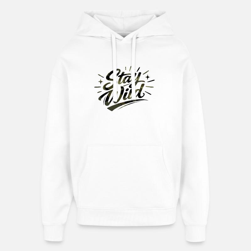 Restez en liberté - Sweat à capuche unisexe Stanley/Stella Oversized - blanc