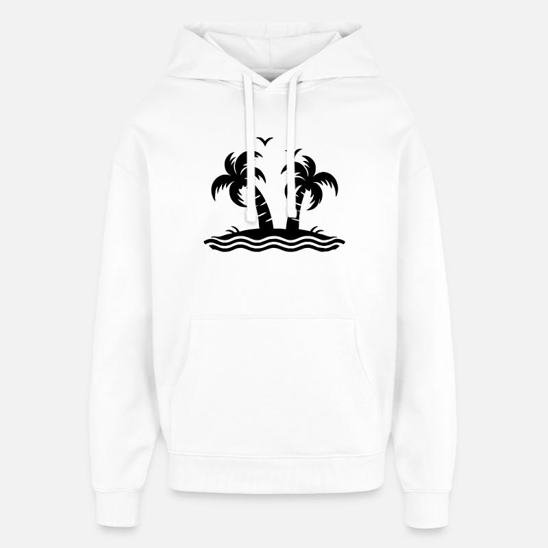 Palmiers - Sweat à capuche unisexe Stanley/Stella Oversized - blanc