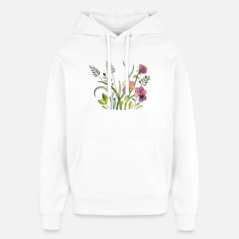 Fleur - Sweat à capuche unisexe Stanley/Stella Oversized - blanc