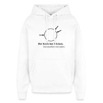 Drei Ecken - Oversized Unisex Hoodie von Stanley/Stella - Weiß - Vorne - AI Model Female 172 light (172cm) & AI Model Male 185 light (185cm)