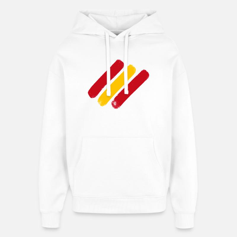Espagne - Bandes de drapeau - Sweat à capuche unisexe Stanley/Stella Oversized - blanc