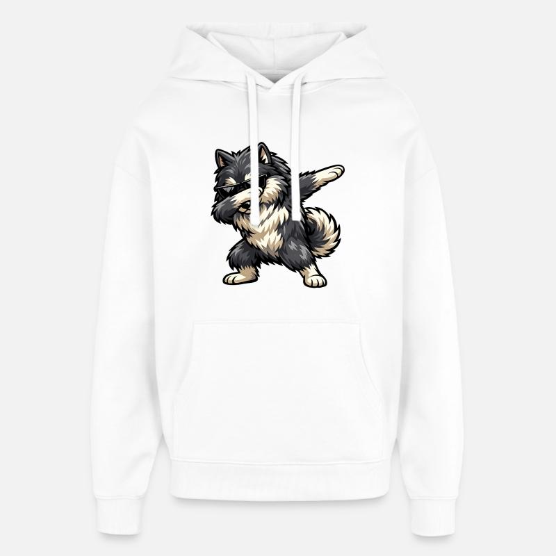 Dabbing Wolfspitz - Oversized Unisex Hoodie by Stanley/Stella - white