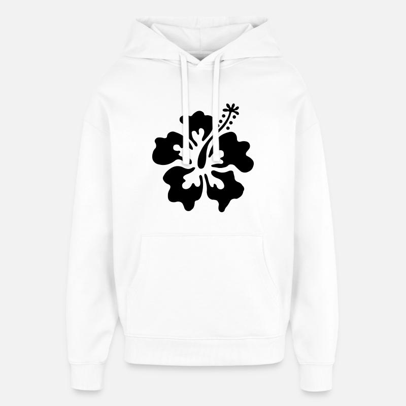 Fleurs d'Hawaï - Sweat à capuche unisexe Stanley/Stella Oversized - blanc