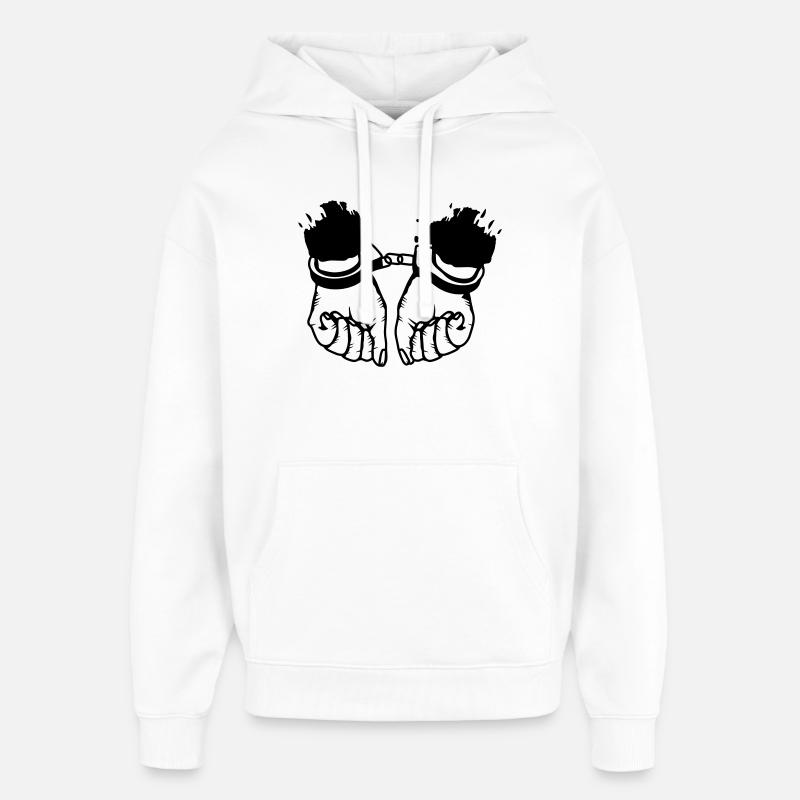 Les mains et les menottes - Sweat à capuche unisexe Stanley/Stella Oversized - blanc
