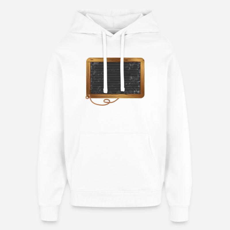 Ardoise noire vide à étiqueter - Sweat à capuche unisexe Stanley/Stella Oversized - blanc