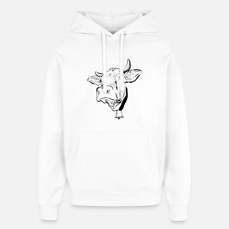 Vaches vaches - Sweat à capuche unisexe Stanley/Stella Oversized - blanc