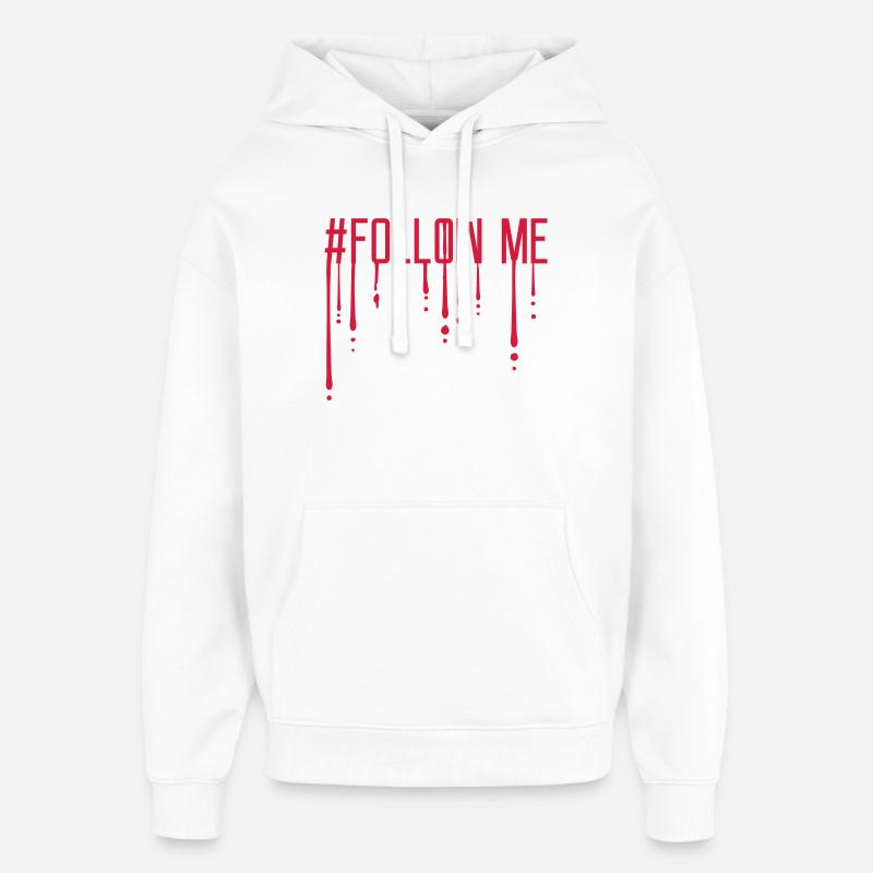 Les gouttes de sang suivez - Sweat à capuche unisexe Stanley/Stella Oversized - blanc