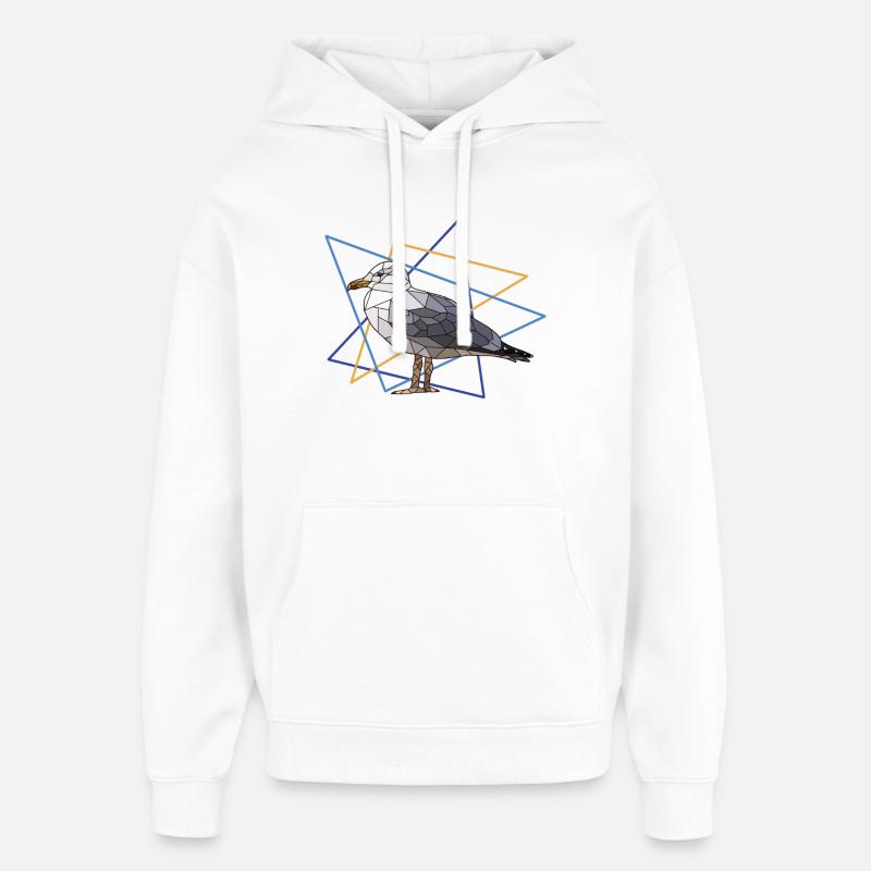 Mouette - Sweat à capuche unisexe Stanley/Stella Oversized - blanc