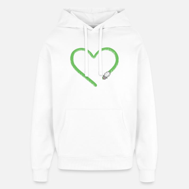 Herz Schaf I Schäfchen Comic - Oversized Unisex Hoodie von Stanley/Stella - Weiß