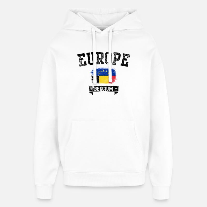 Drapeau de l’UE Roumanie Pride - Sweat à capuche unisexe Stanley/Stella Oversized - blanc