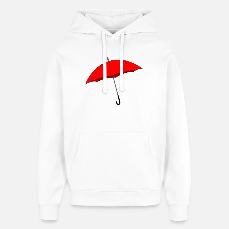 Parapluie rouge - Sweat à capuche unisexe Stanley/Stella Oversized - blanc