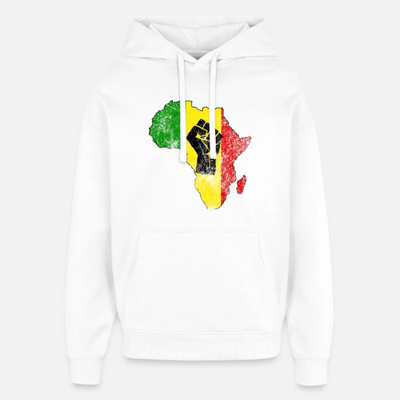 Juneteenth Afrique - Sweat à capuche unisexe Stanley/Stella Oversized - blanc