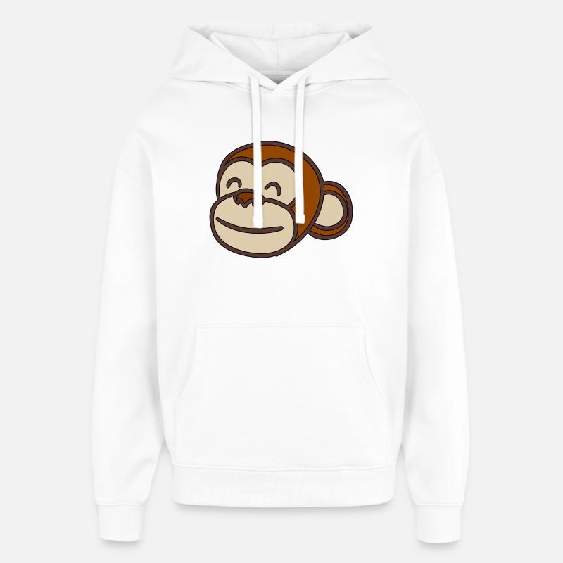Monkey Head - Oversized Unisex Hoodie by Stanley/Stella - white