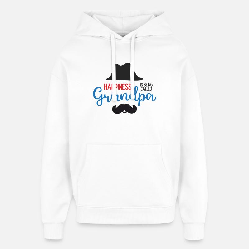 Happines wird Opa genannt - Oversized Unisex Hoodie von Stanley/Stella - Weiß