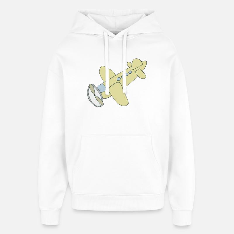 Bande dessinée d’avion - Sweat à capuche unisexe Stanley/Stella Oversized - blanc