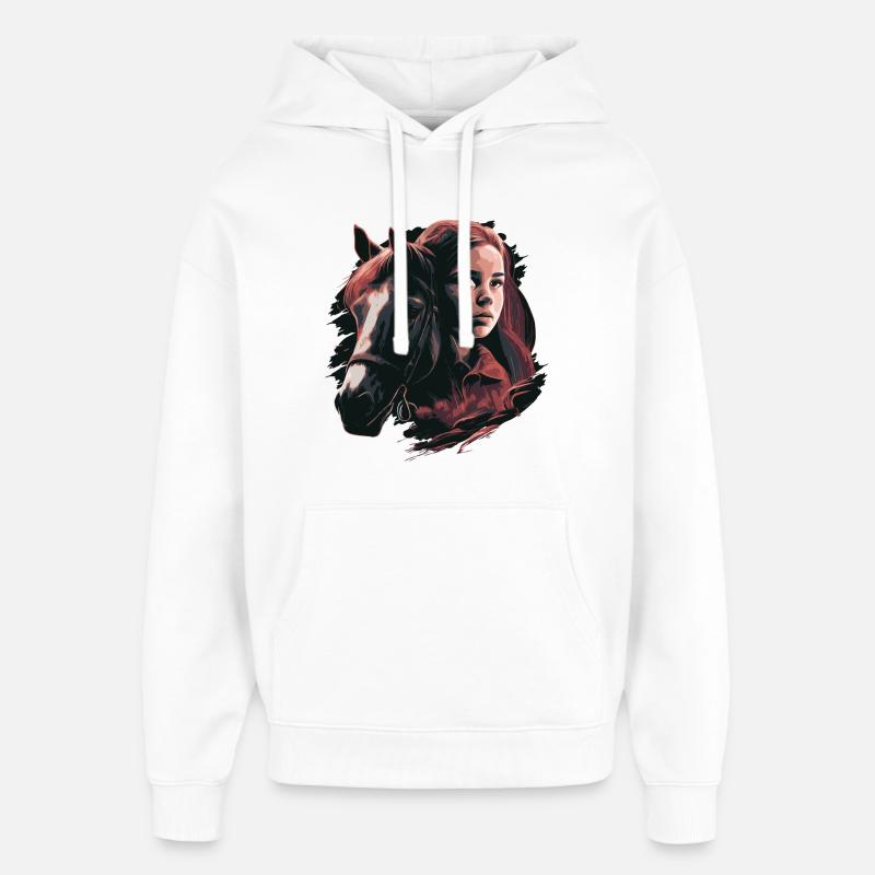 Pferdemädchen - Oversized Unisex Hoodie von Stanley/Stella - Weiß