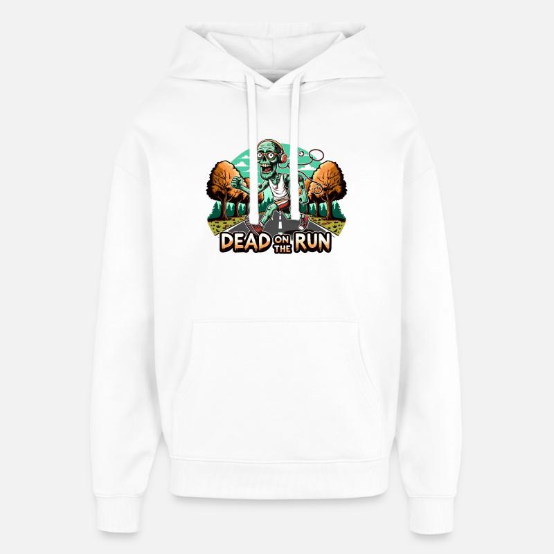 Dead on the Run: Zombie Runner - Sweat à capuche unisexe Stanley/Stella Oversized - blanc