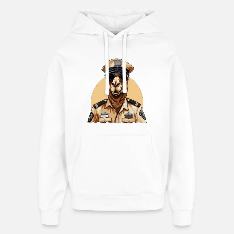 Policier chameau - Sweat à capuche unisexe Stanley/Stella Oversized - blanc