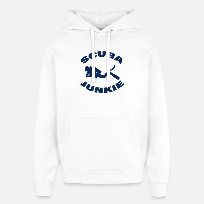 ACCRO À LA PLONGÉE SOUS-MARINE - Sweat à capuche unisexe Stanley/Stella Oversized - blanc