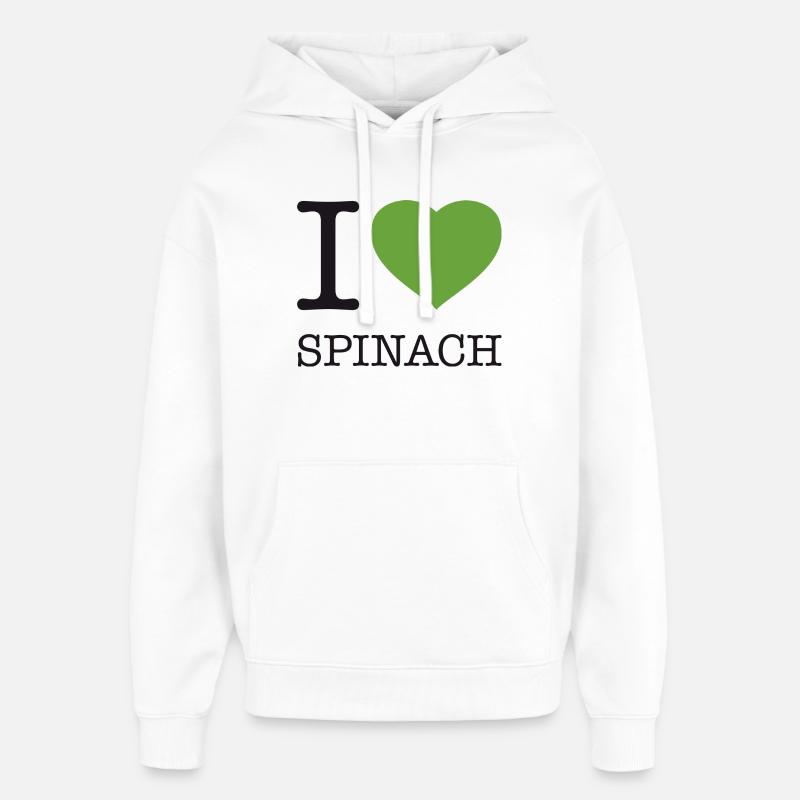 J’AIME LES ÉPINARDS Spinat - Sweat à capuche unisexe Stanley/Stella Oversized - blanc