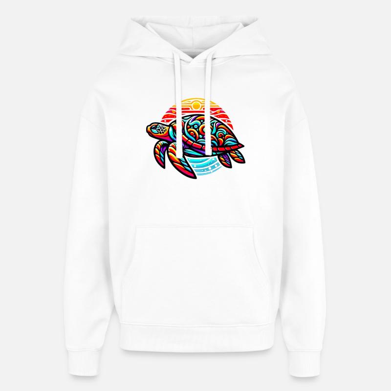 Tortue - Sweat à capuche unisexe Stanley/Stella Oversized - blanc