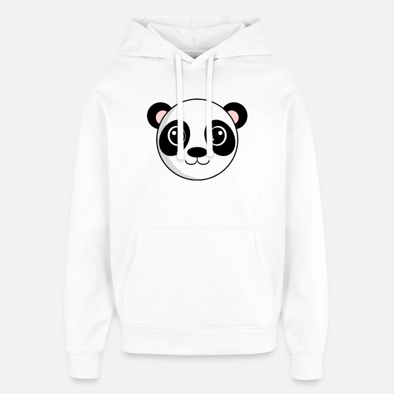 Tête de panda - Sweat à capuche unisexe Stanley/Stella Oversized - blanc
