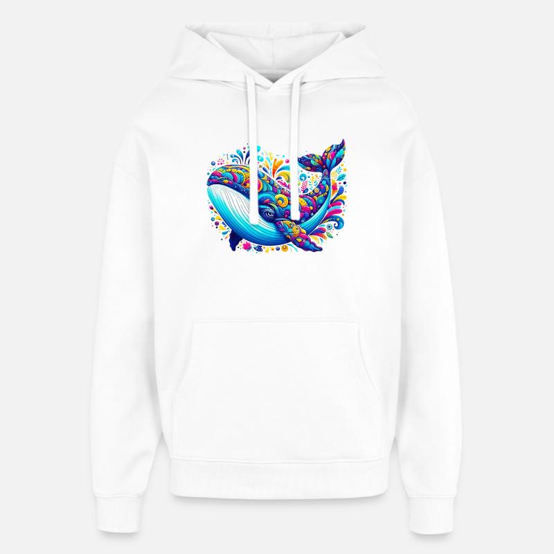 Wal - Oversized Unisex Hoodie von Stanley/Stella - Weiß