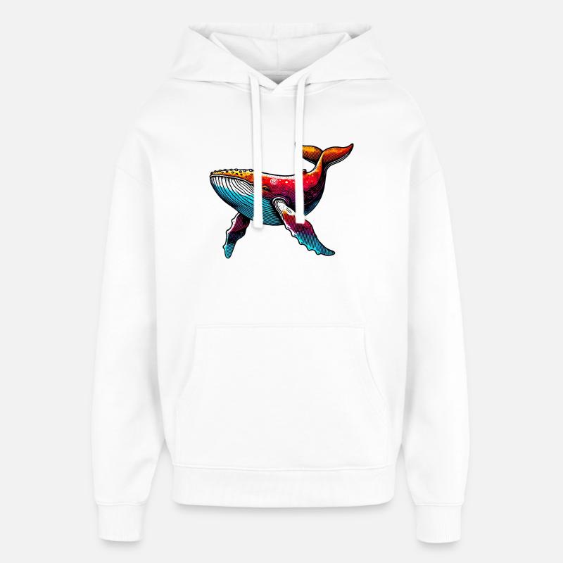 Wal - Oversized Unisex Hoodie von Stanley/Stella - Weiß