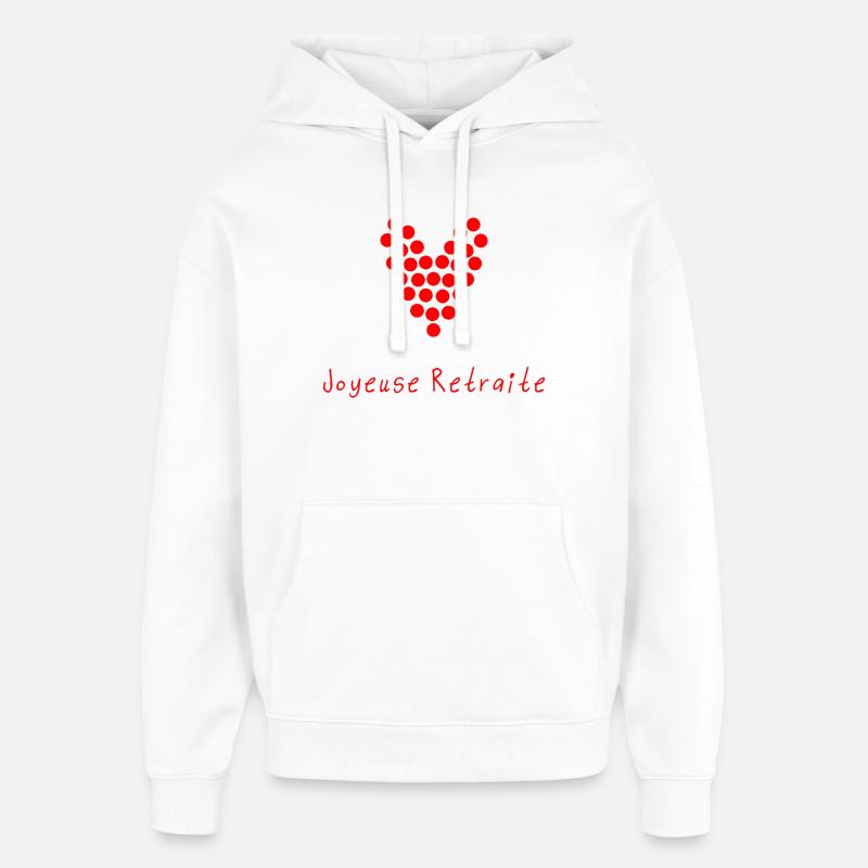 RETRAITE. COLLEGUE. RETRAITE. RETRAITEE. RETRAITE. - Sweat à capuche unisexe Stanley/Stella Oversized - blanc