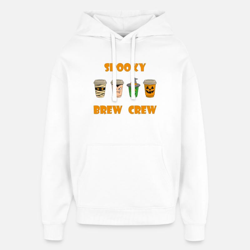 Tasse à café effrayante d’Halloween - Sweat à capuche unisexe Stanley/Stella Oversized - blanc